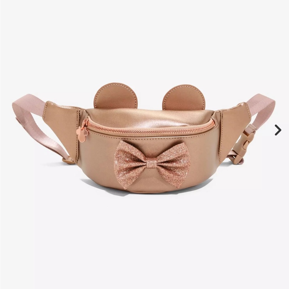 New Loungefly Disney Minnie Mouse Rose Gold Fanny Pack - BoxLunch Exclusive